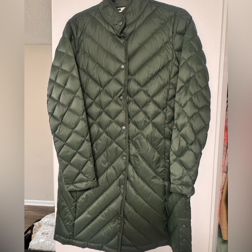 J. Jill Down Green Quilted Coat - XS